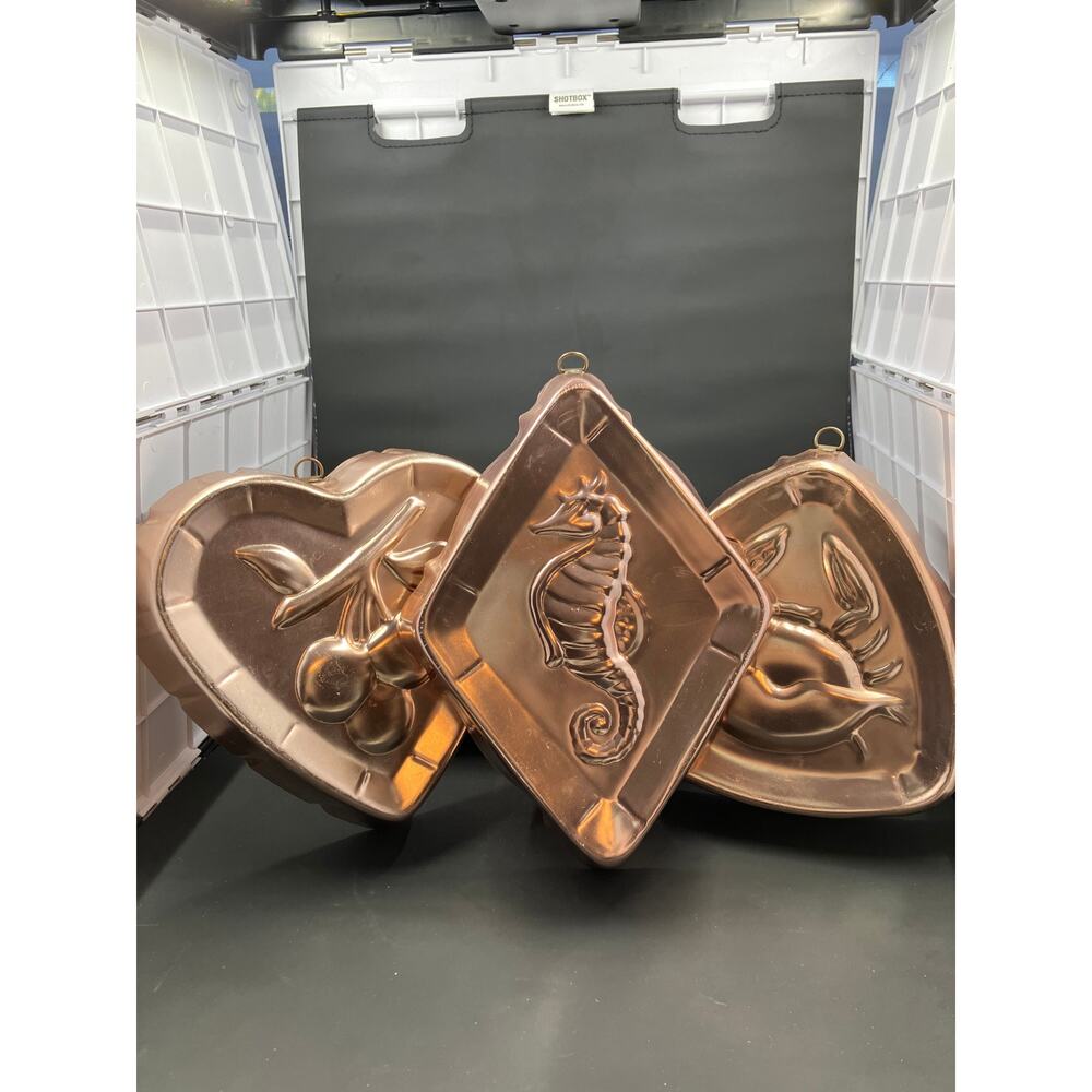 West Bend Copper Molds, all with original hangers, bidders choice of 1